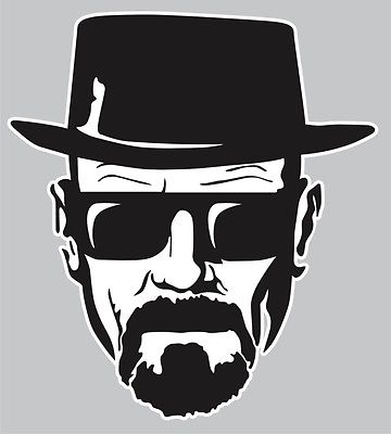 360x400 Breaking Bad Sticker Walter White Heisenberg Blackwhite Face