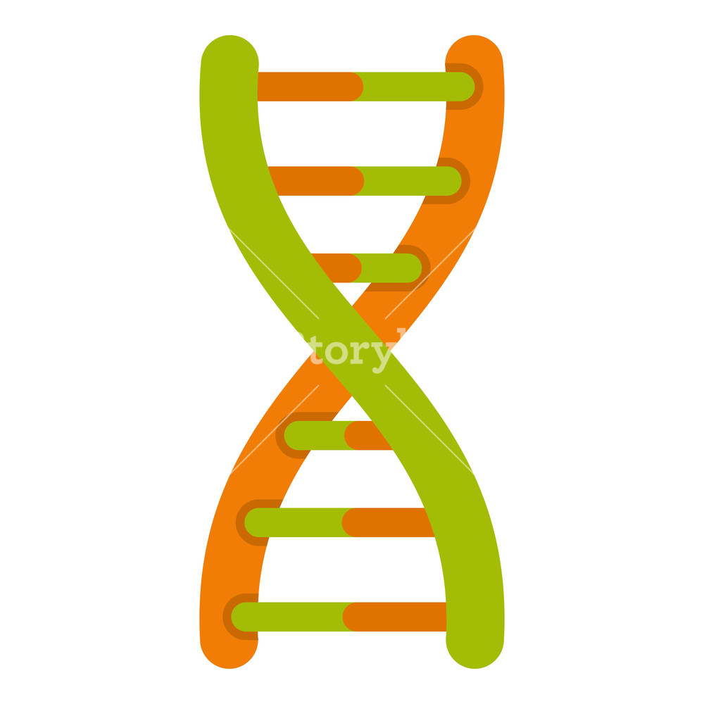 1000x1000 Dna Helix Icon Flat Isolated On White Background Illustration