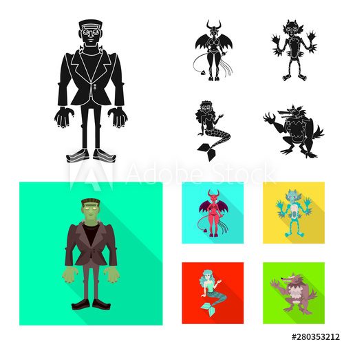 500x500 Vector Illustration Of Mystic And Hell Icon Set Of Mystic