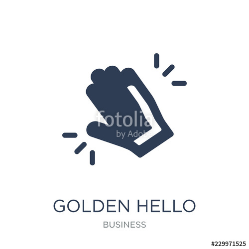 500x500 Golden Hello Icon Trendy Flat Vector Golden Hello Icon