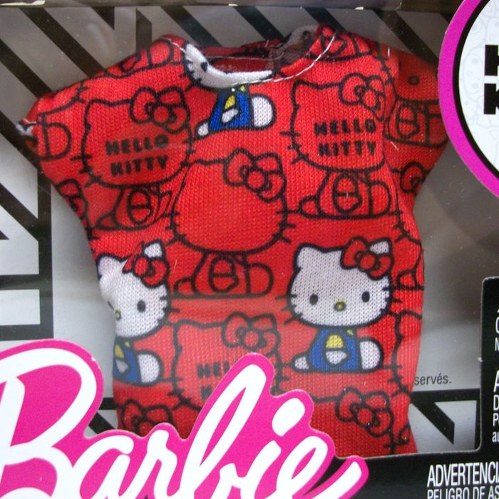 700x700 Hello Kitty Barbie Red Top Fashion Pack Icon Print T Shirt Doll Clothes