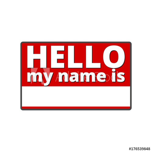 Hello My Name Card, With Copy Space Icons Set 500x500 Hello My Name Card, With Copy Space Icons Set