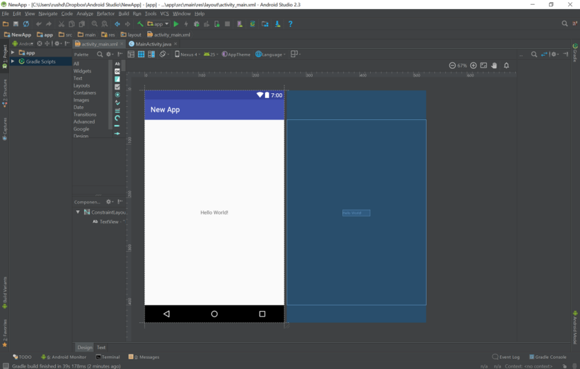 840x535 Android Studio Hello World How To Create Your First Ever App Project
