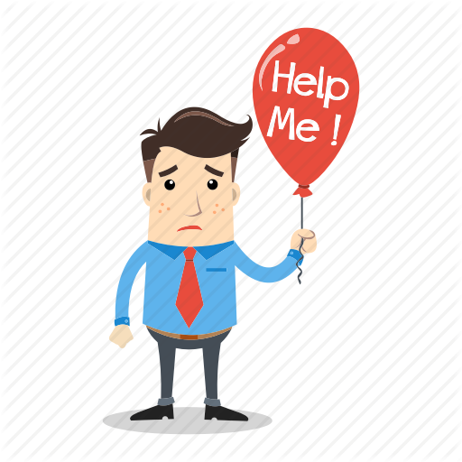 512x512 Balloon, Businessman, Confused, Employee, Help, Lost, Sad Icon