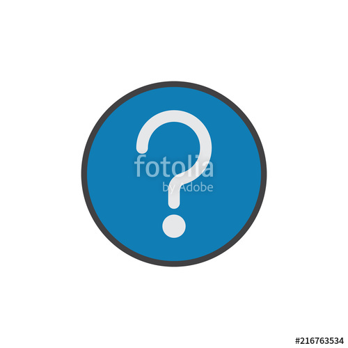 500x500 Question Mark Flat Icon, Vector Sign, Colorful Pictogram Isolated