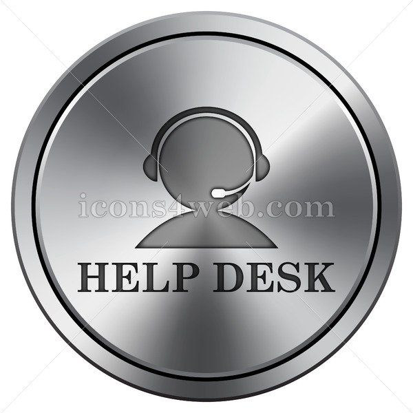 600x600 Help Desk Icon Round Icon Imitating Metal Helpdesk Button