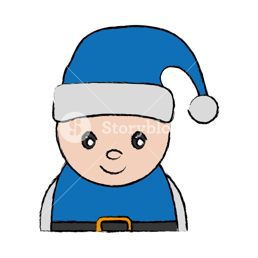 1000x1000 Santa Helper Icon Over White Background Colorful Design Vector