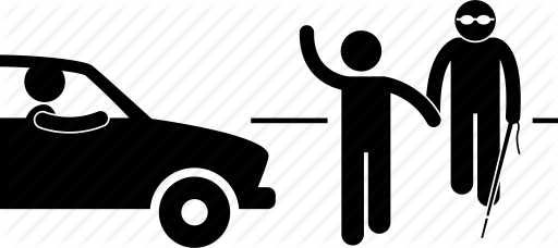 512x228 Blind, Crossing, Helpful, Kind, People, Road, Street Icon