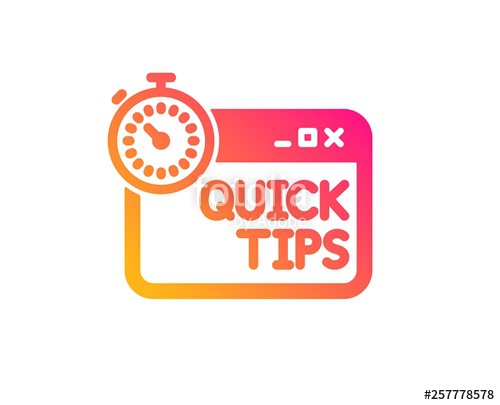 500x405 Quick Tips Icon Helpful Tricks Sign Tutorials With Timer Symbol