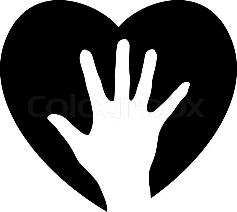 800x716 Helping Hand In The Heart Stock Vector Colourbox