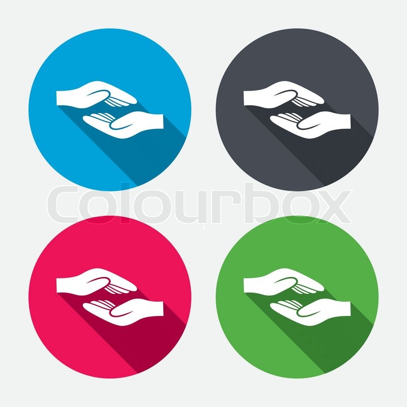 800x800 Helping Hands Sign Icon Charity Or Stock Vector Colourbox
