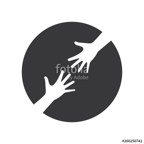 500x500 Illustration Of Helping Hand Icon Stock Photo And Royalty Free