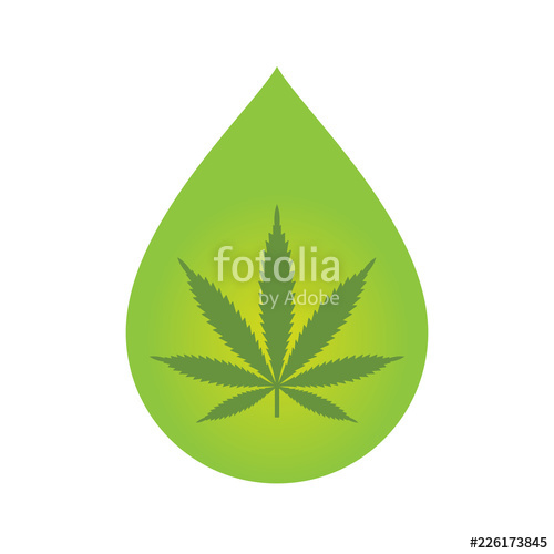500x500 Medical Cannabis Oil Icon Design With Marijuana Leaf And Hemp Oil