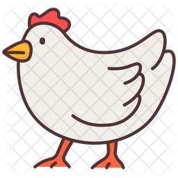256x256 Hen Icon Of Colored Outline Style