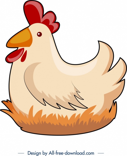 488x600 Hen Icon Colorful Flat Sketch Free Vector In Adobe Illustrator