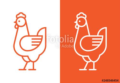 500x346 Outline Hen Icon Chicken Linear Logo Stock Image And Royalty