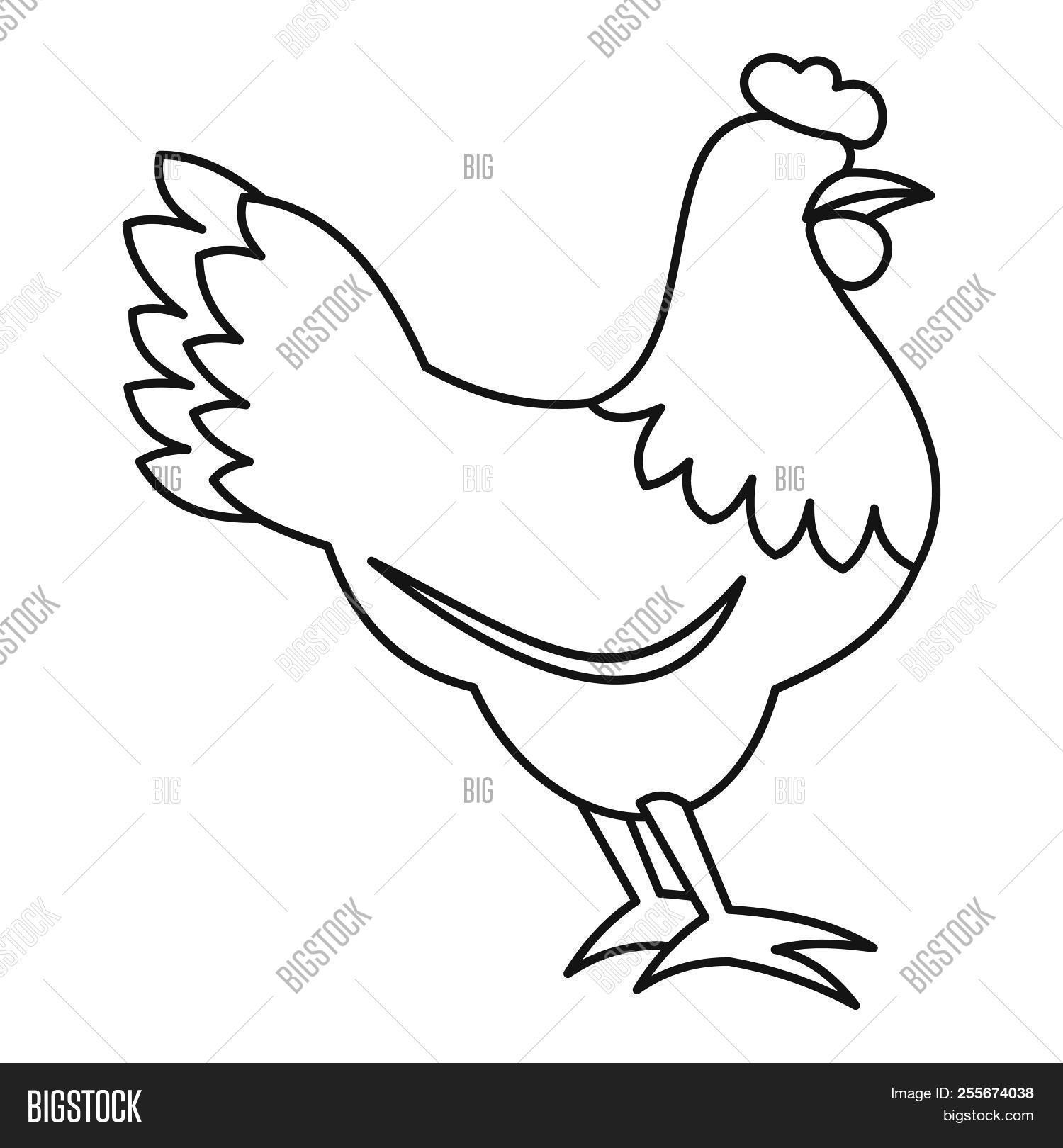 1500x1620 Hen Icon Outline Illustration Of Hen Icon For Web Design
