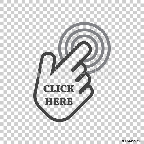 500x500 Click Here Icon Hand Cursor Signs Black Button Flat Vector