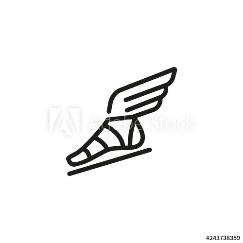 500x500 Hermes Sandal Line Icon Ancient Gods, History, Legends History