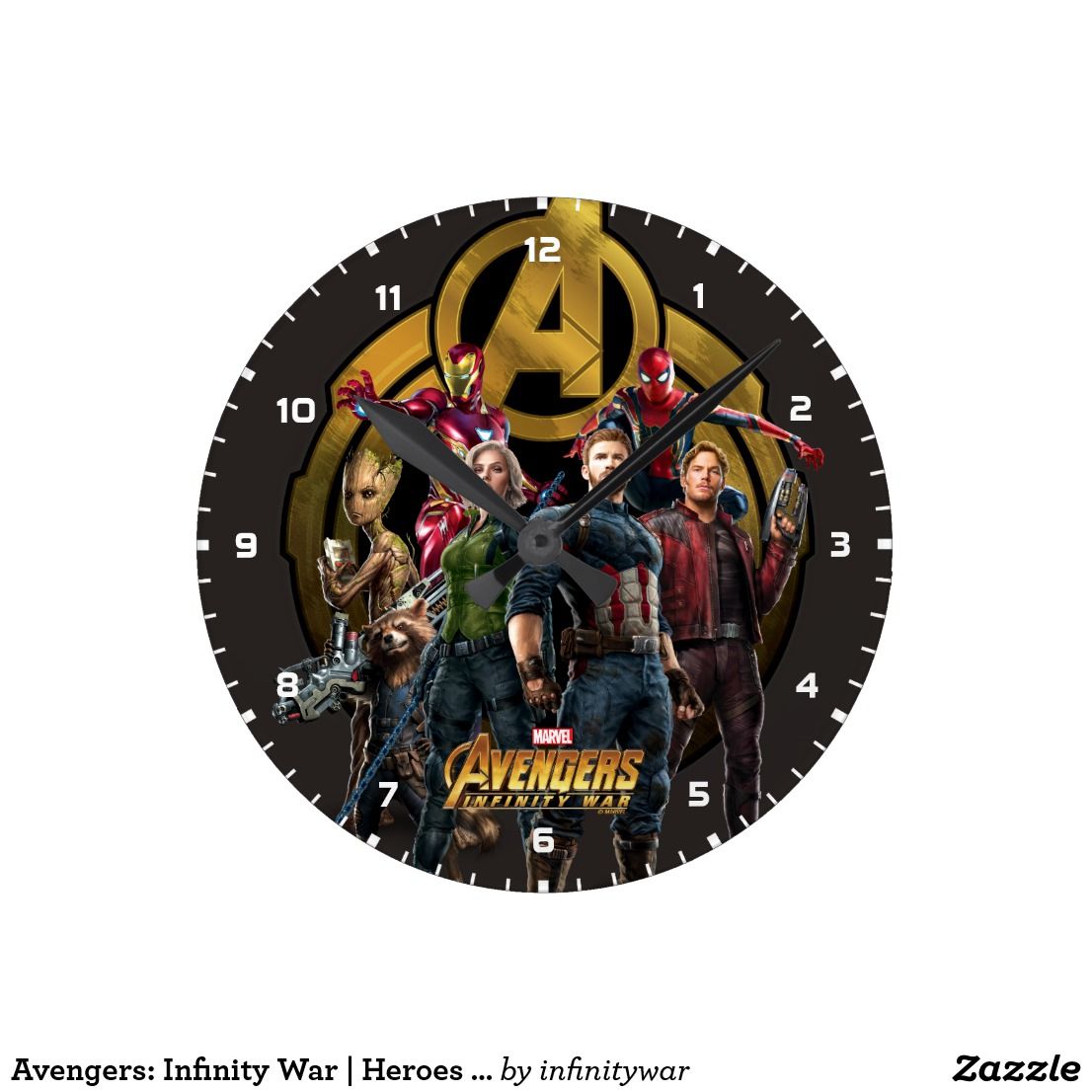 1106x1106 Avengers Infinity War Heroes Avengers Icon Round Clock
