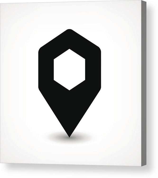 Black Map Pin Flat Location Sign Hexagon Icon Acrylic Print 666x750 Black Map Pin Flat Location Sign Hexagon Icon Acrylic Print