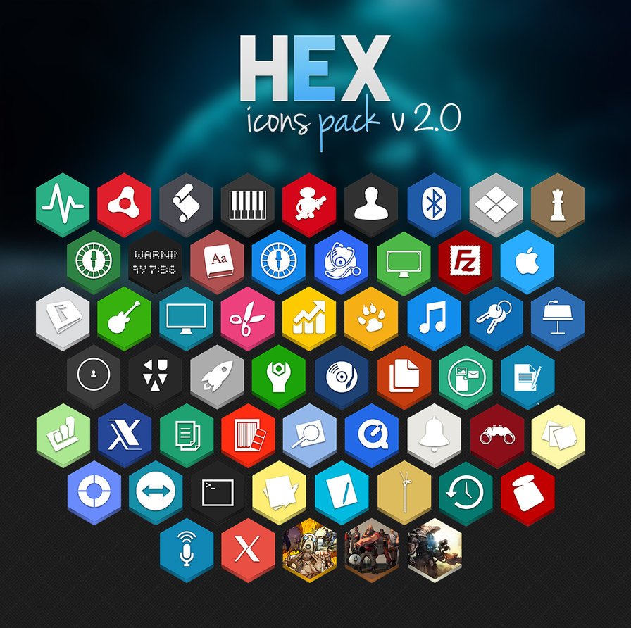 896x892 Free Flat Hexagon Icons Pack