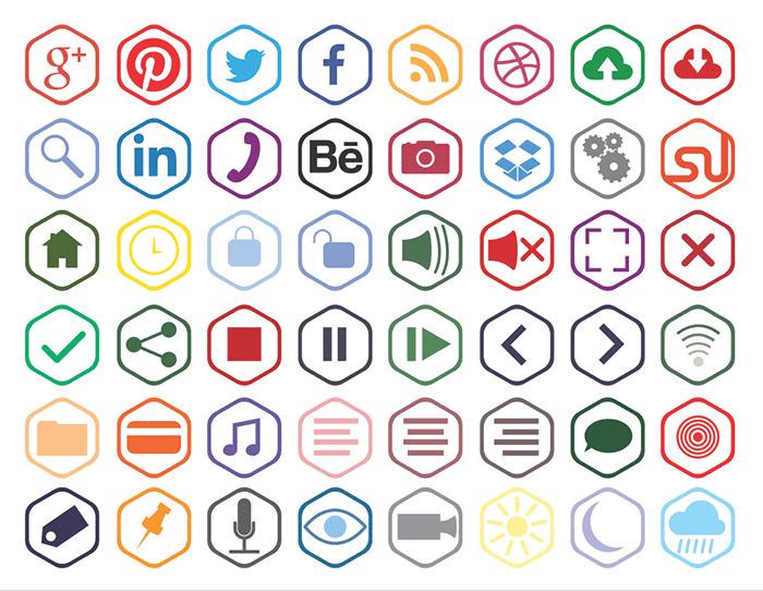 700x542 Free Hexagonal Outline Icons