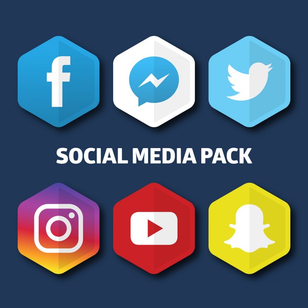 626x626 Hexagonal Icons For Social Networks Vector Free Download