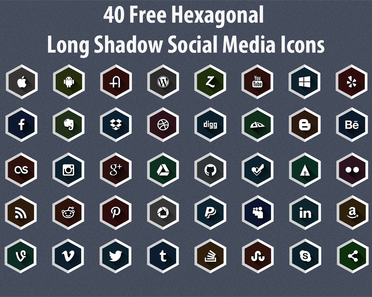 1200x960 Sociohexs Free Hexagonal Social Media Icons