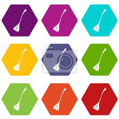 Hexen Besen Icon Set Farbe Hexaeder Fototapete Fototapeten 400x400 Hexen Besen Icon Set Farbe Hexaeder Fototapete Fototapeten
