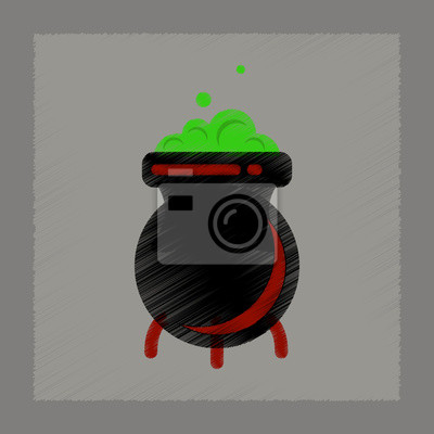 Flache Schattierung Stil Icon Kessel Hexen Trank Fototapete 400x400 Flache Schattierung Stil Icon Kessel Hexen Trank Fototapete