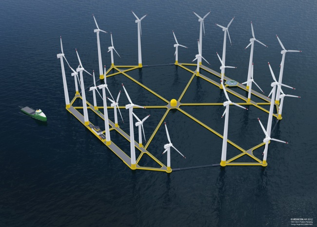 650x465 Downwind A Floating Wind Farm With Lodging