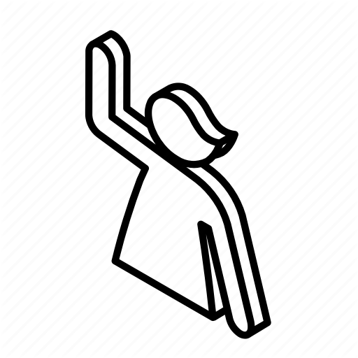 512x512 Girl, Hand Up, Hi, Icon Icon