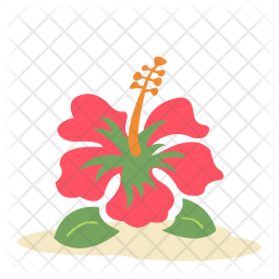 256x256 Hibiscus Flower Icon Of Flat Style