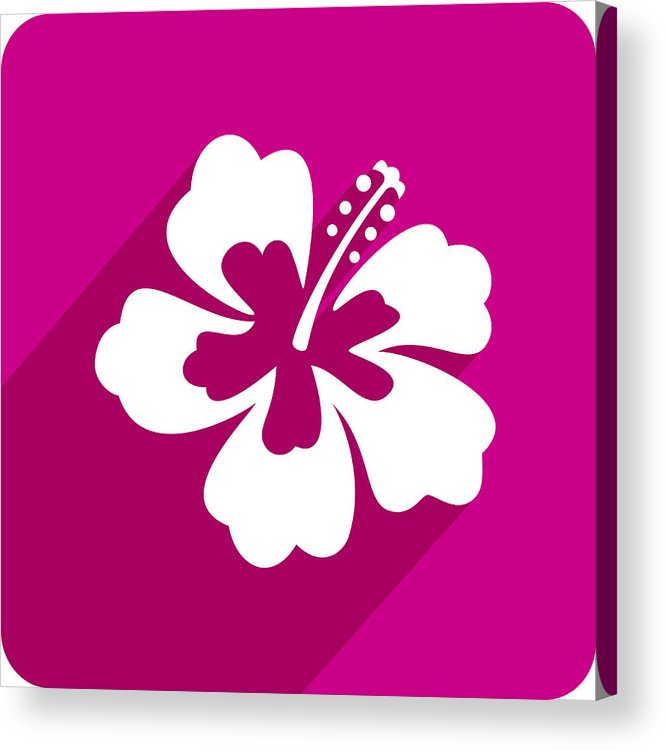 666x750 Hibiscus Icon Silhouette Acrylic Print