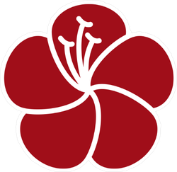 250x243 Red Hibiscus Flower Icon Sticker