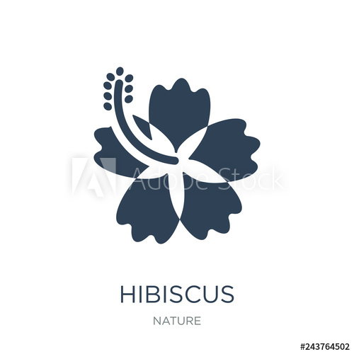 500x500 Hibiscus Icon Vector On White Background, Hibiscus Trendy Filled