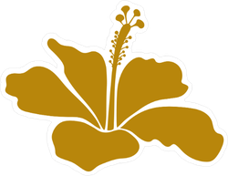 250x193 Gold Hibiscus Icon Sticker