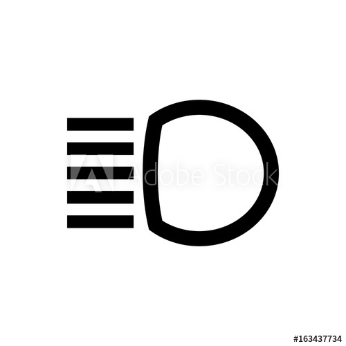 500x500 The High Beam Dashboard Icon Car Symbol Flat Design Stock