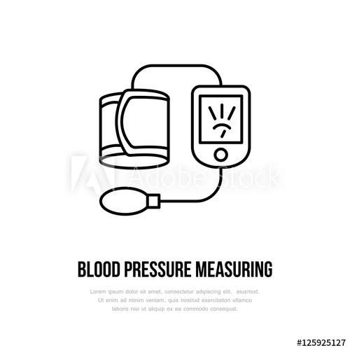 500x500 Vector Thin Line Icon Of Blood Pressure Measurement Hospital