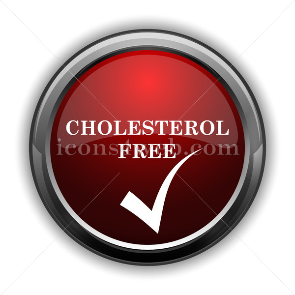 600x600 Cholesterol Free Icon Red Glossy Web Icon With Shaddow