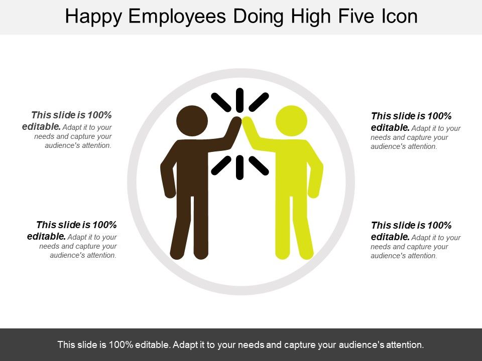 Happy Employees Doing High Five Icon Graphics Presentation 960x720 Happy Employees Doing High Five Icon Graphics Presentation
