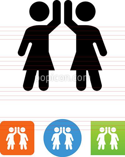 Women Doing A High Five Icon 400x504 Women Doing A High Five Icon