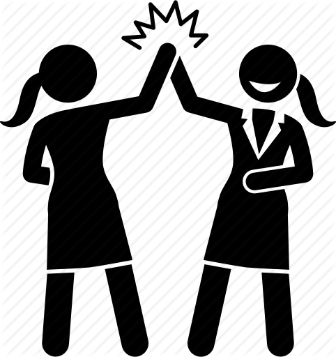 Girl, High Five, Partner, Partnership, Power, Teammate, Woman Icon 482x512 Girl, High Five, Partner, Partnership, Power, Teammate, Woman Icon