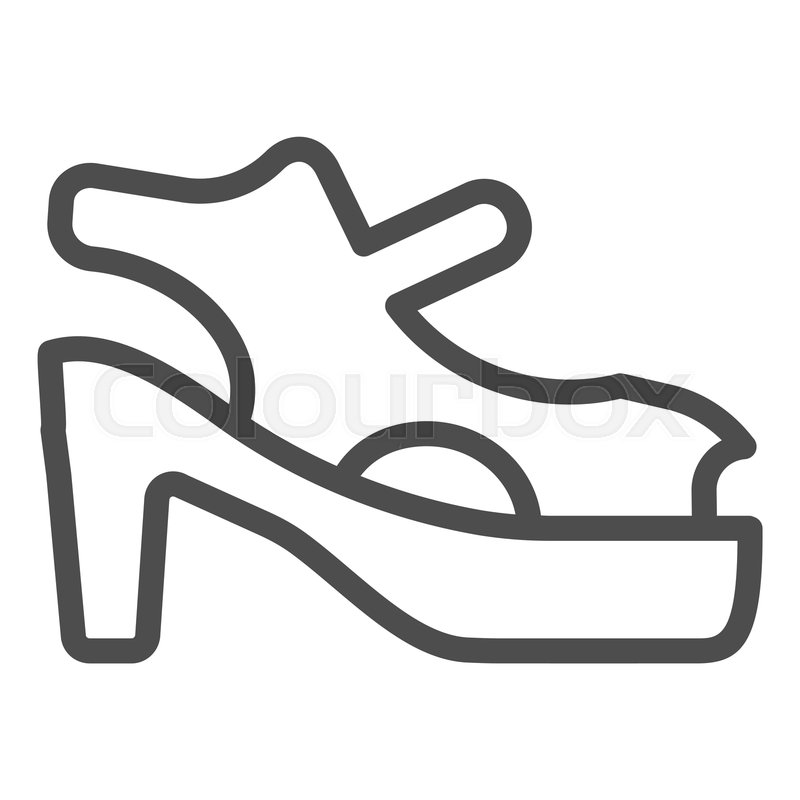 800x800 High Heel Sandals Line Icon Shoes On Stock Vector Colourbox