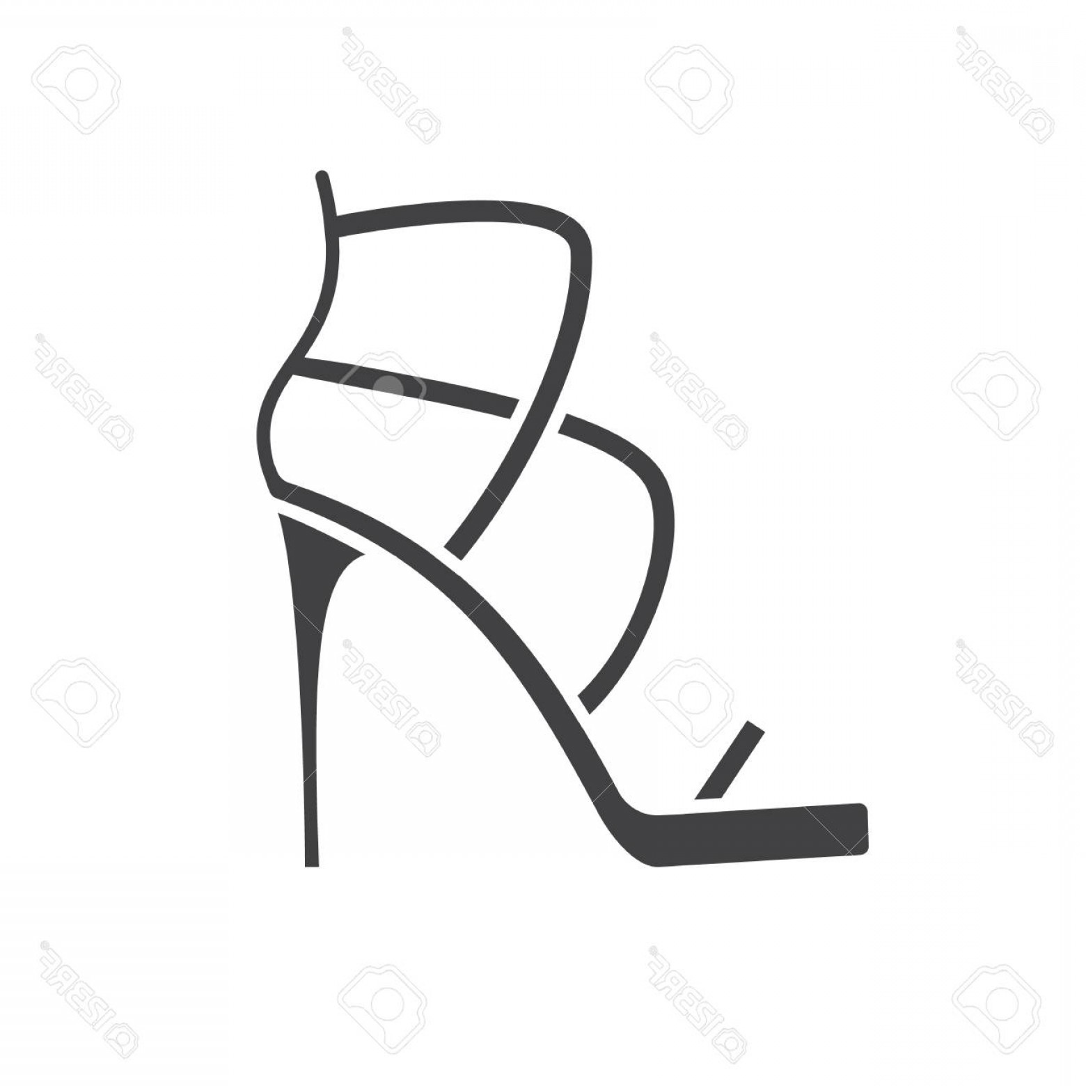 1560x1560 Photostock Vector High Heel Shoe Glyph Icon Silhouette Symbol