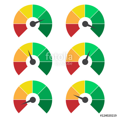500x500 Set Of Measuring Icons Speedometer Or Rating Meter Signs