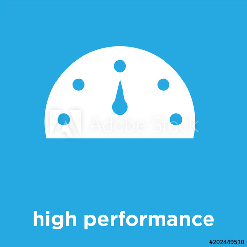 500x500 High Performance Icon Isolated On Blue Background
