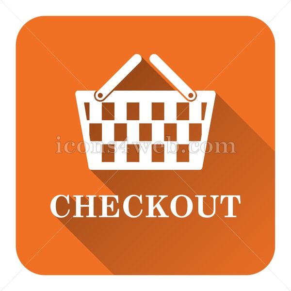 600x600 Checkout Flat Icon With Long Shadow Vector