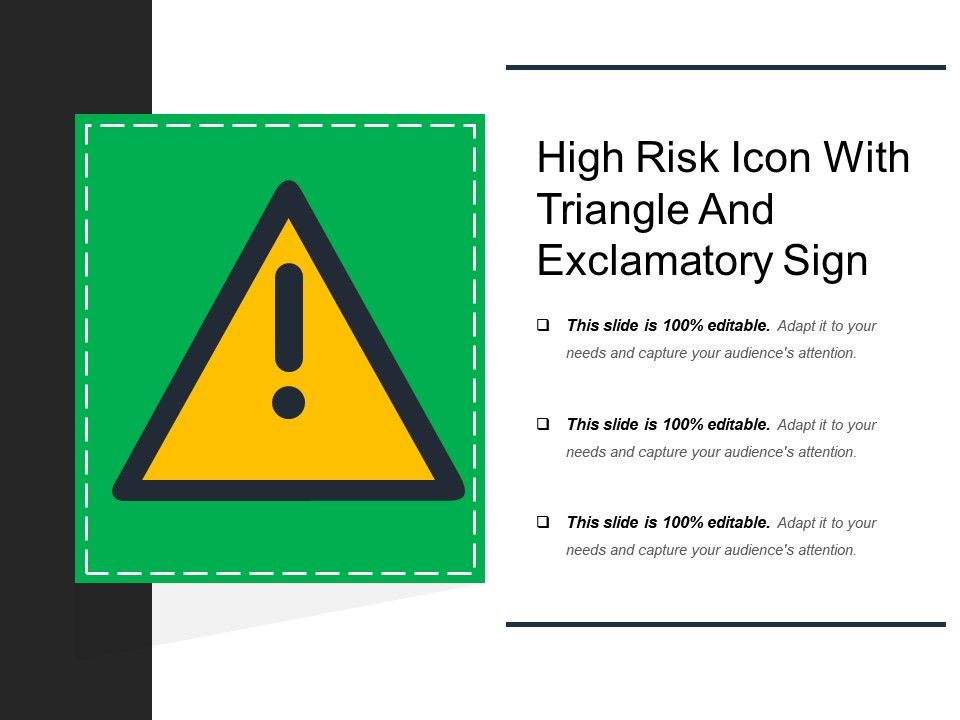 960x720 High Risk Icon With Triangle And Exclamatory Sign Powerpoint